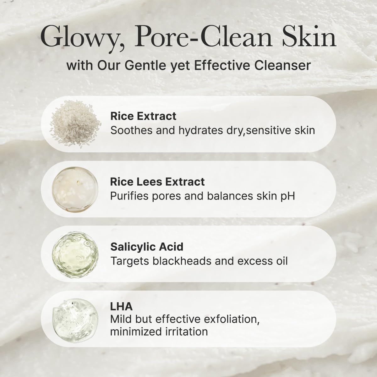 Arencia Rice + LHA Pore Control Rice Cake Cleanser - 150g