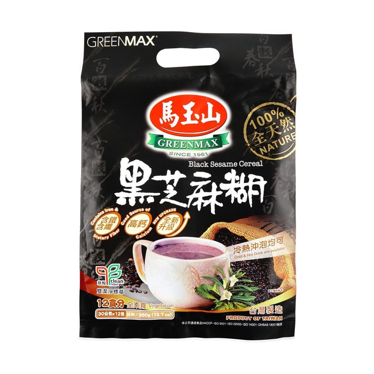 GreenMax Black Sesame Cereal - 30g x 12 Pack