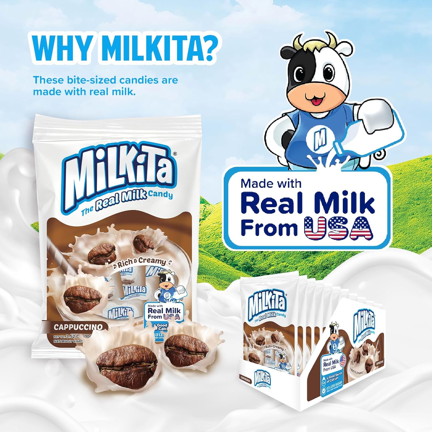 Milkita Real Milk Candy Cappuccino Flavor - 100g