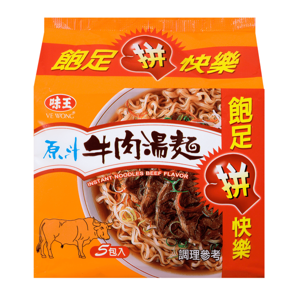 Ve Wong Original Beef Broth Instant Noodles - 82g x 5 Pack