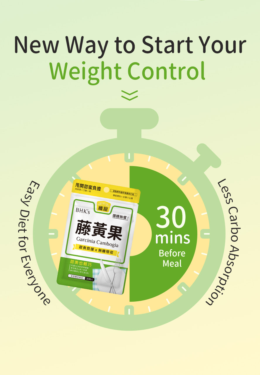 BHK's 無瑕机力 藤黃果 素食膠囊 (30粒/袋)