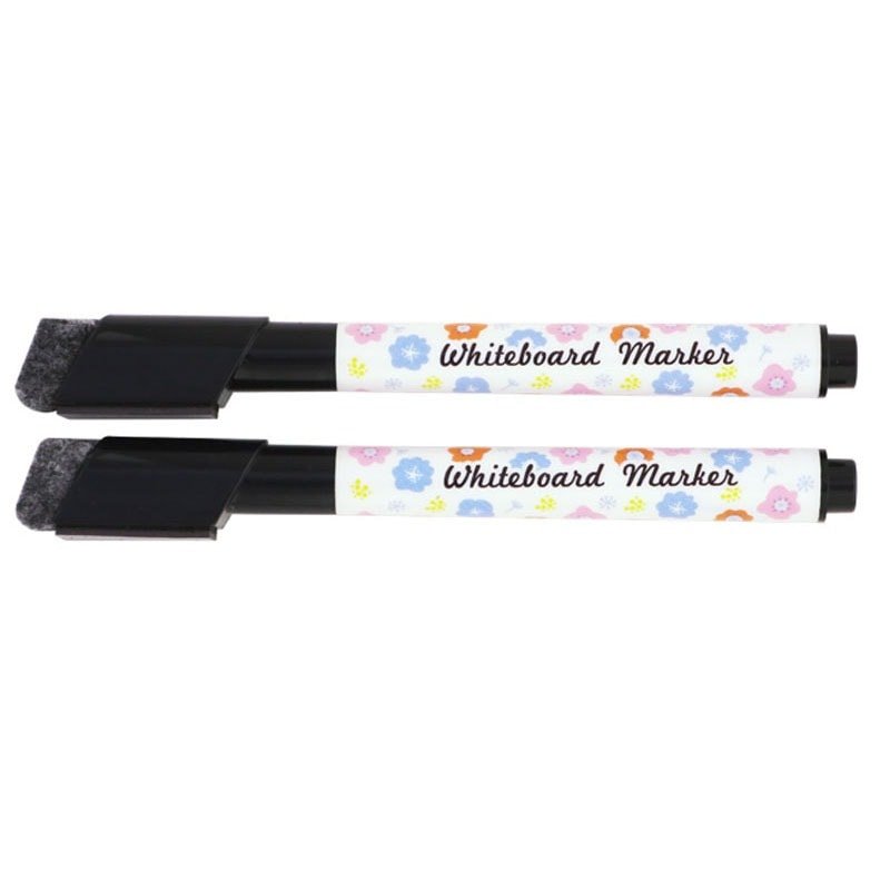 Fine Tip Whiteboard Markers Black Set of 2