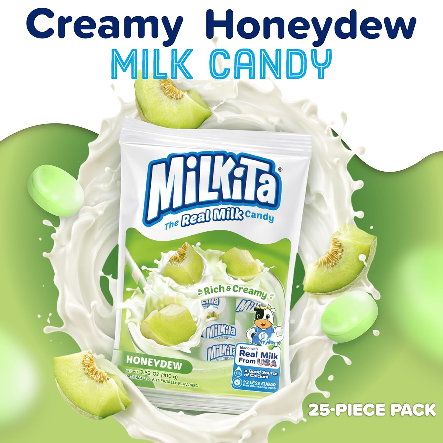 Milkita Real Milk Candy Honeydew Flavor - 100g