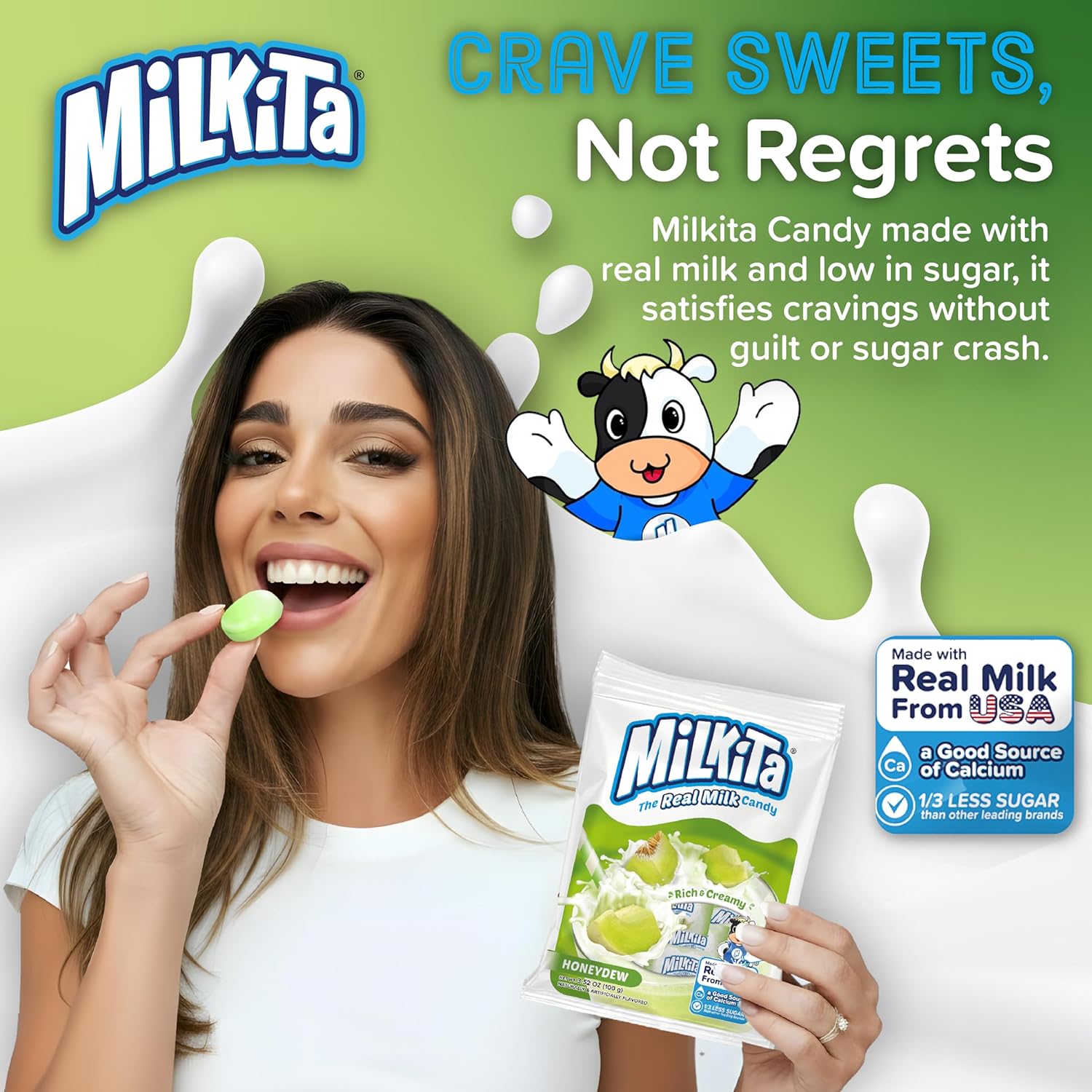 Milkita Real Milk Candy Honeydew Flavor - 100g