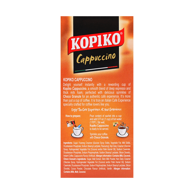 KOPIKO 卡布奇諾咖啡 即溶咖啡沖飲粉- 25g x 10包