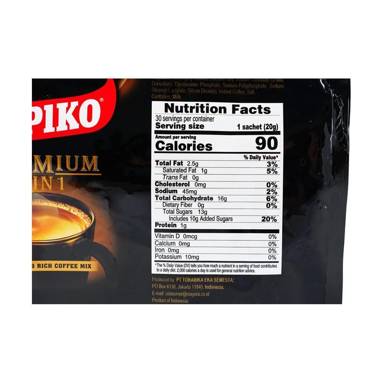 KOPIKO 三合一即溶咖啡粉 - 20g x 30包