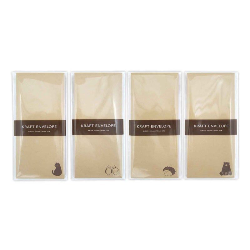 Kraft Envelopes Long No.4 – Animal Design 12pcs (Pack of 4)