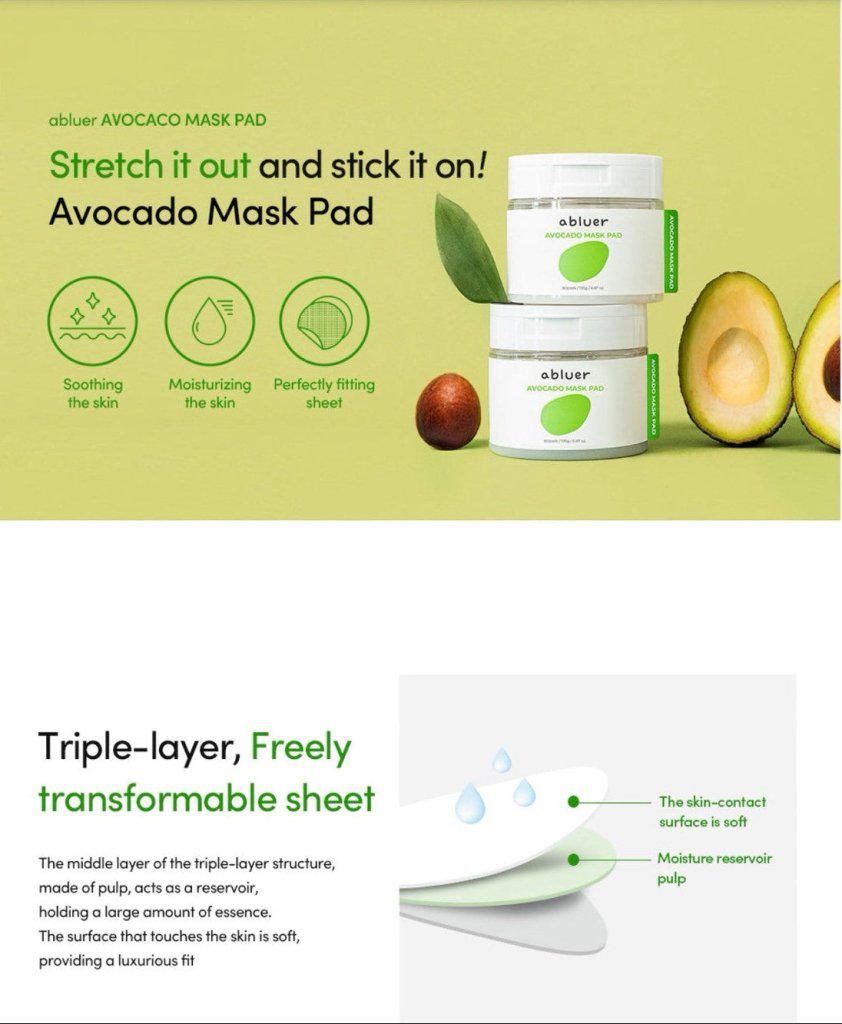 Abluer Avocado Mask Pad (80pads) - 195g
