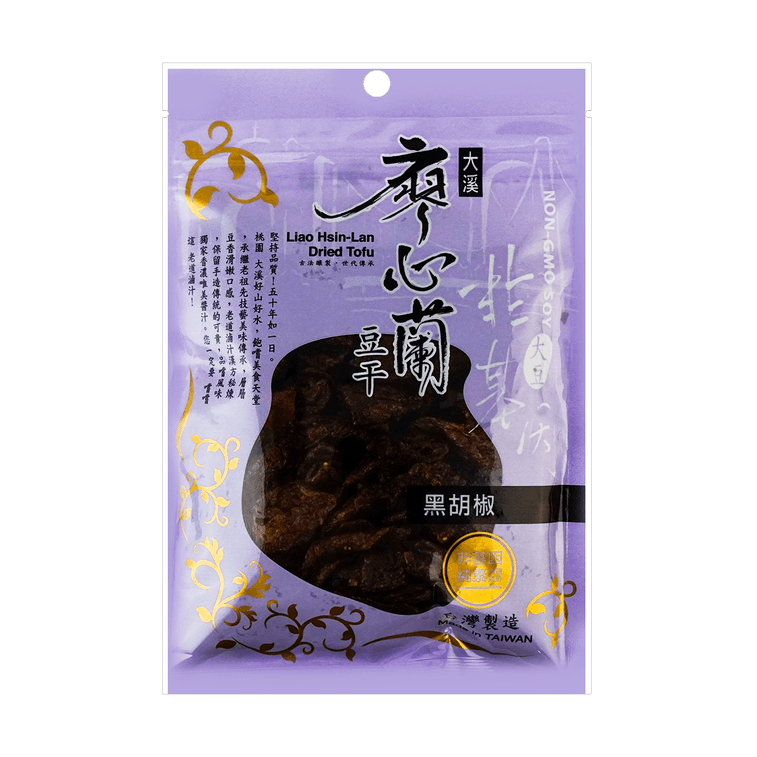 Liao Hsin Lan Non-Gmo Black Pepper Dried Tofu - 110g