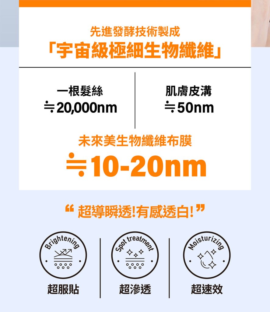 未來美 超級雙C美白修護生物纖維面膜 - 3片/盒