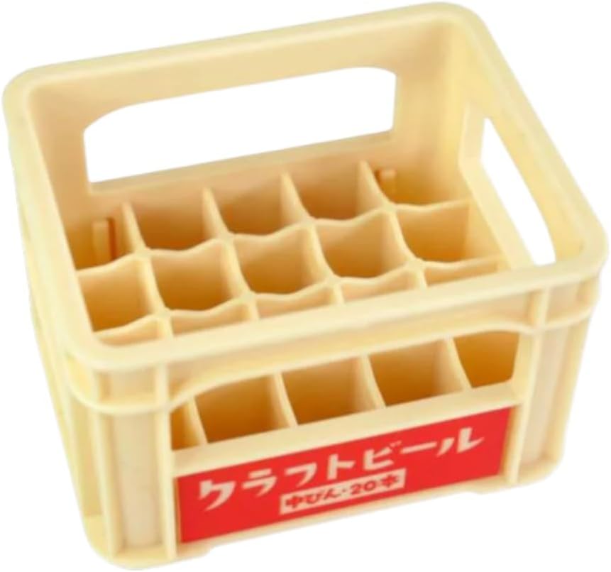 ミニチュアビールケース型収納ボックス - ベージュ