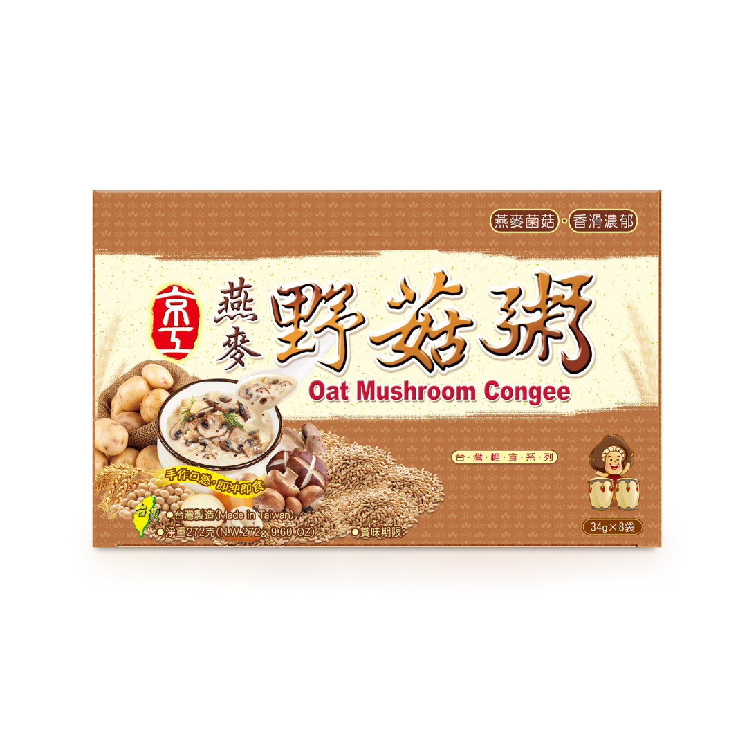 Oat Mushroom Congee - 34g x 8 Pack