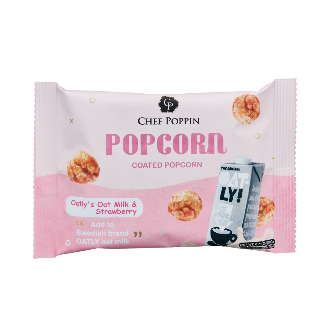 Chef Poppin Oatly 燕麥奶草莓風味 精品糖衣爆米花 - 20g