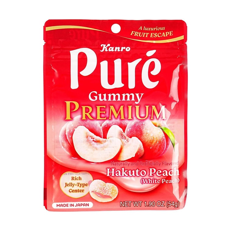 Kanro Pure Premium Gummy Hakuto Peach - 54g