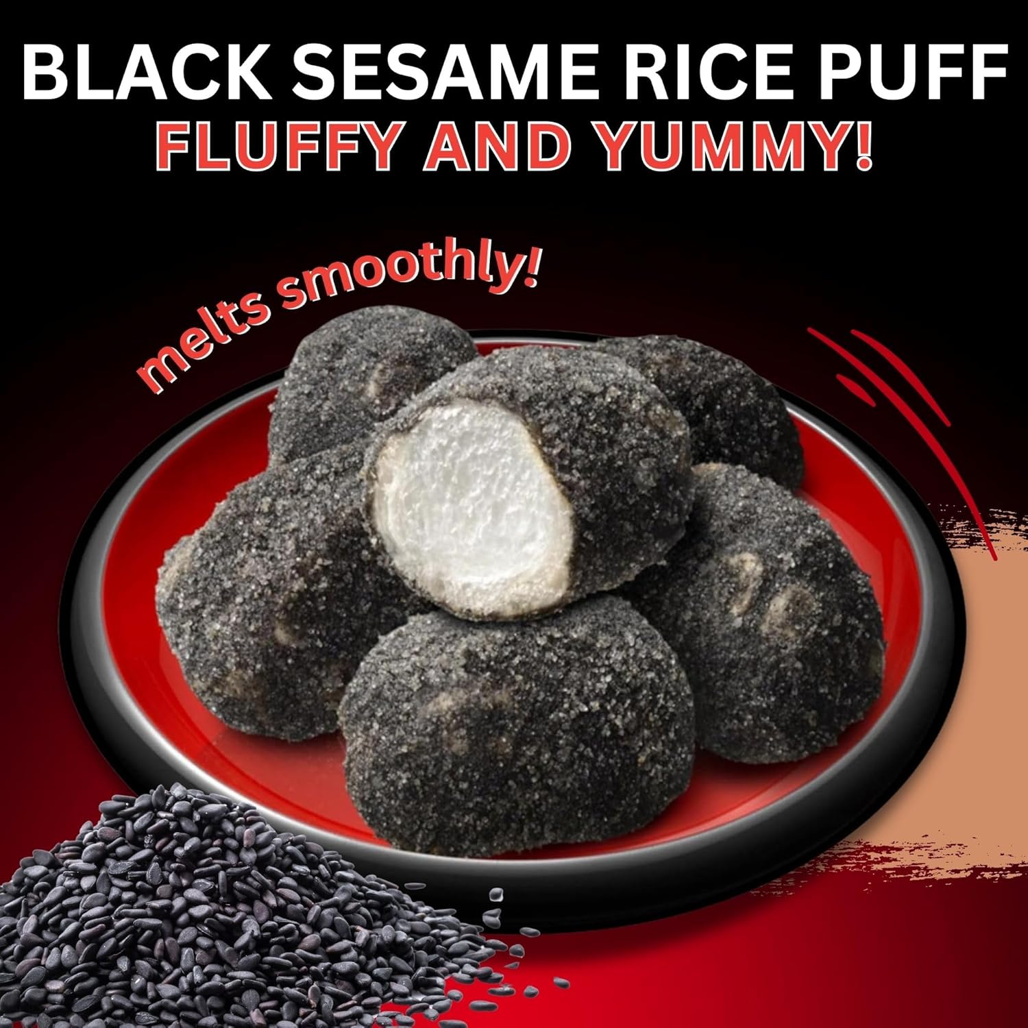 Echigo Senka Black Sesame Paste Rice Puff Snacks - 60g