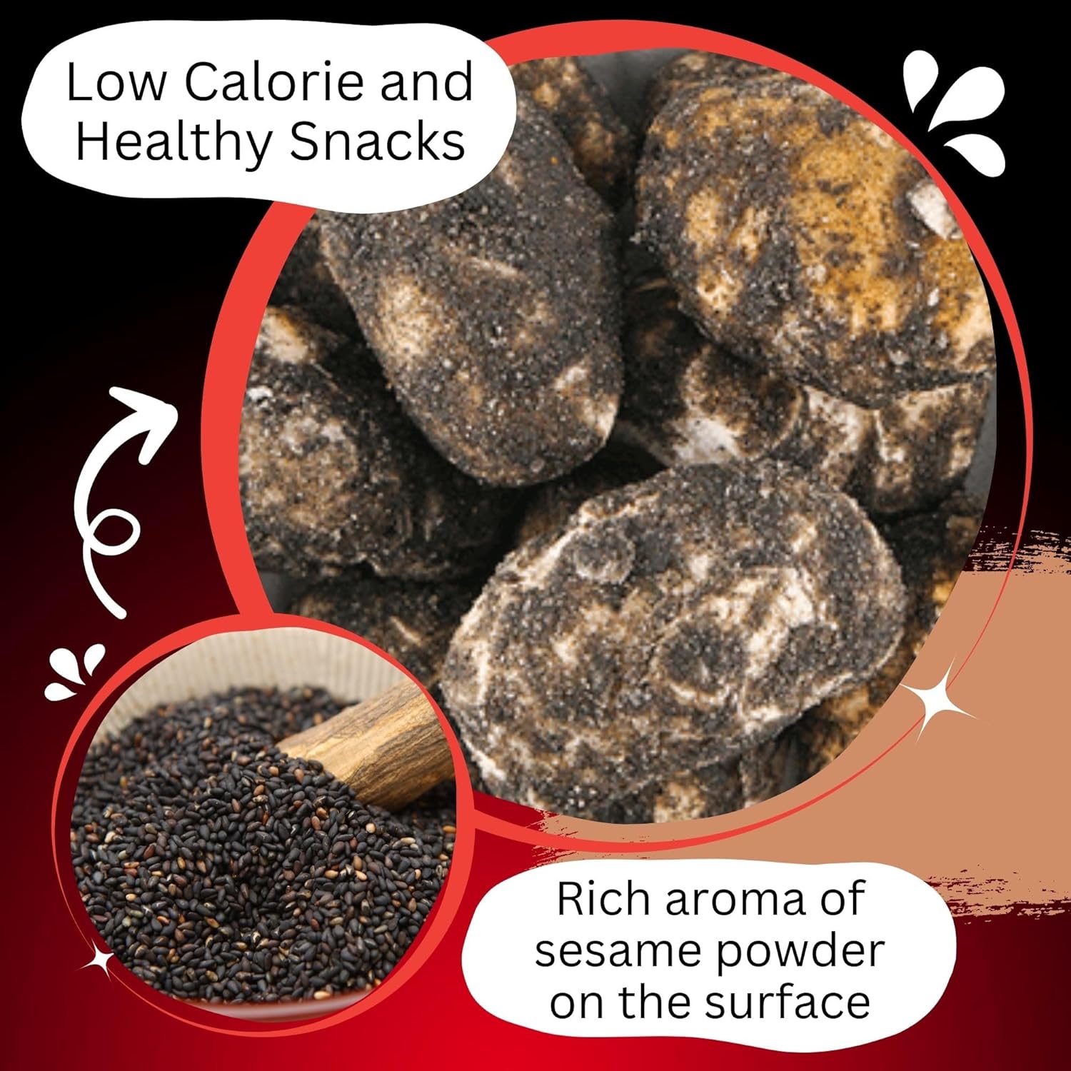 Echigo Senka Black Sesame Paste Rice Puff Snacks - 60g
