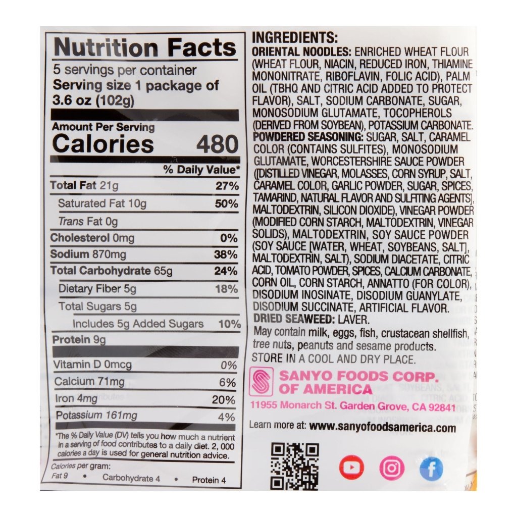 Sapporo Ichiban Sapporo Ichiban Yakisoba Noodle 102g x 5 Pack, additional package view 5