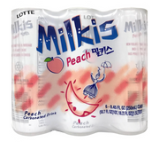 Lotte Milkis Peach Flavor - 250ml x 6 Pack