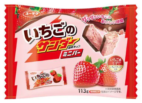 Yuraku Confectionery Strawberry Black Thunder Mini Bar - 113g