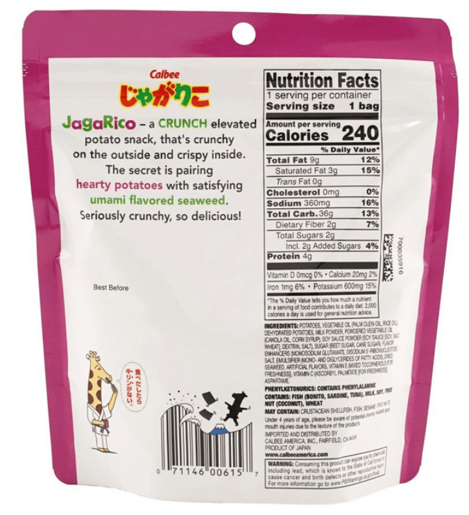 Calbee Jagarico Umami Seaweed - 52g