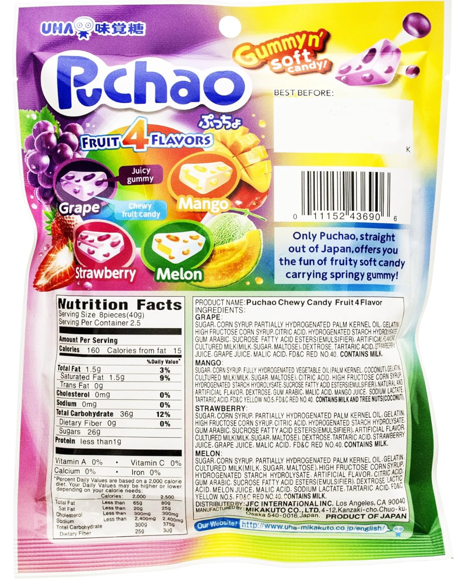 UHA Puchao Fruit 4 Flavors - 100g