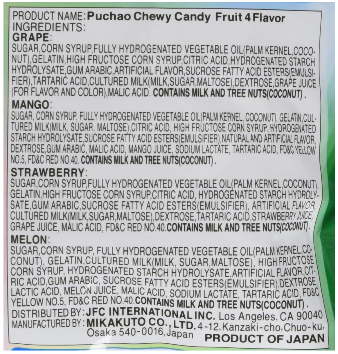 UHA Puchao Fruit 4 Flavors - 100g