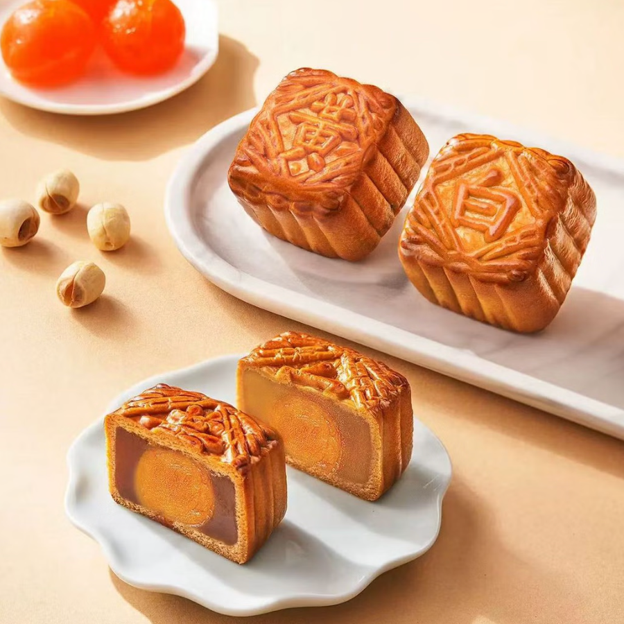 Kee Wah Mini White Lotus Seed Paste Mooncake with Yolk - 50g x 4 pcs