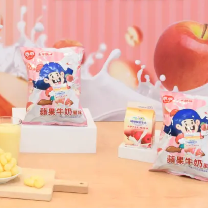 Kuai Kuai Uni Apple Milk Flavor Corn Snack - 52g