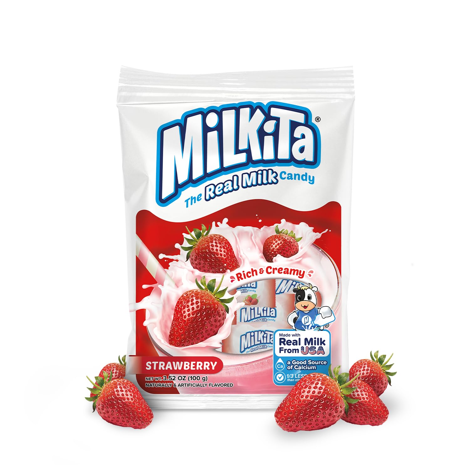 Milkita Real Milk Candy Strawberry Flavor - 100g