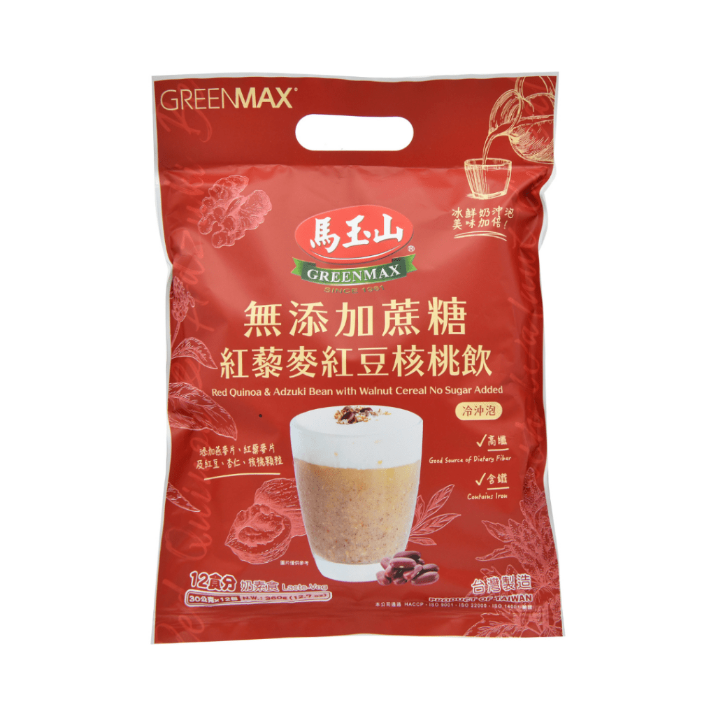 GreenMax Unsweetened Red Bean Walnut Mix  - 30g x 12 Pack