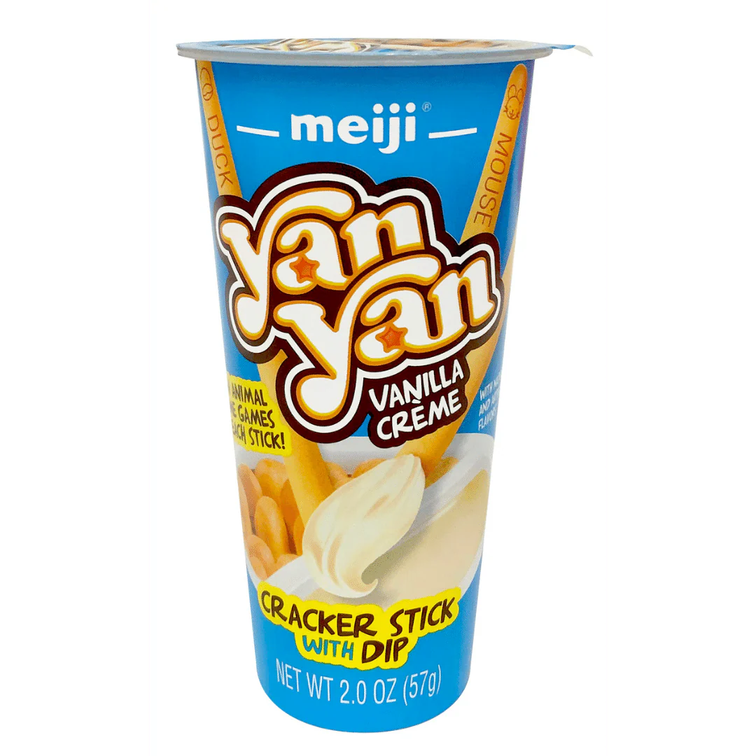 Meiji Yan Yan Vanilla Creme Cracker Stick With Dip - 57g