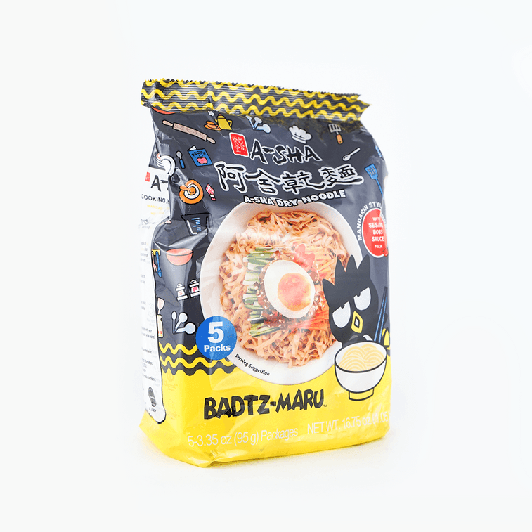 A - Sha Badtz - Maru Dry Noodle with Sesame Boss Sauce - 95g x 5 Pack - ding - go