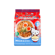 A - Sha Hello Kitty Dry Noodle with Supercute Soy Sauce - 95g x 5 Pack - ding - go