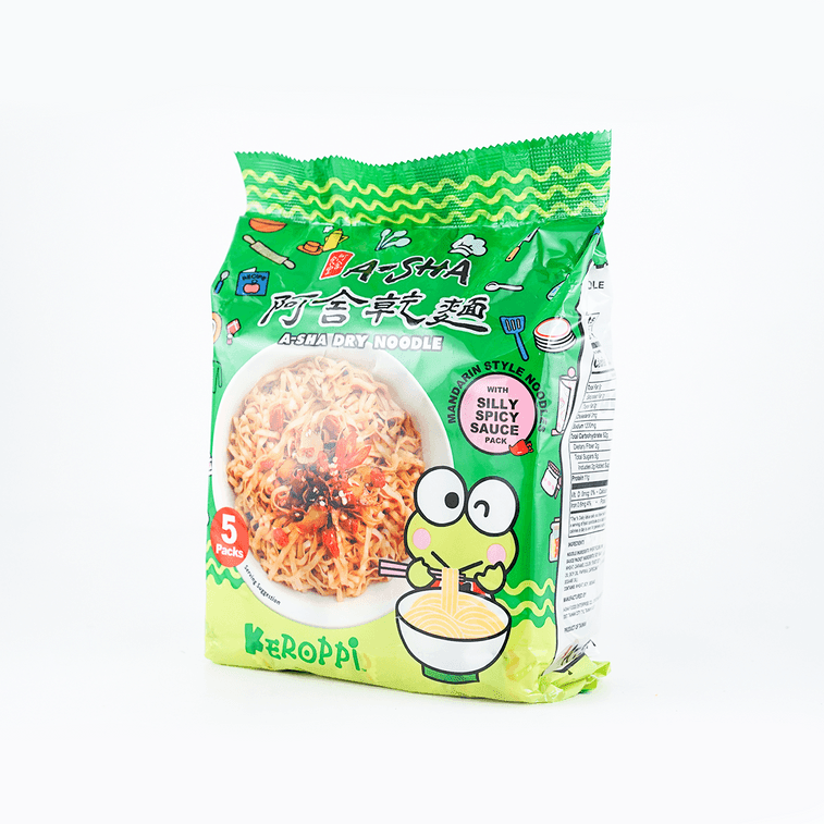 A Sha Keroppi Dry Noodle with Silly Spicy Sauce 95g x 5 Pack, additional package view 5