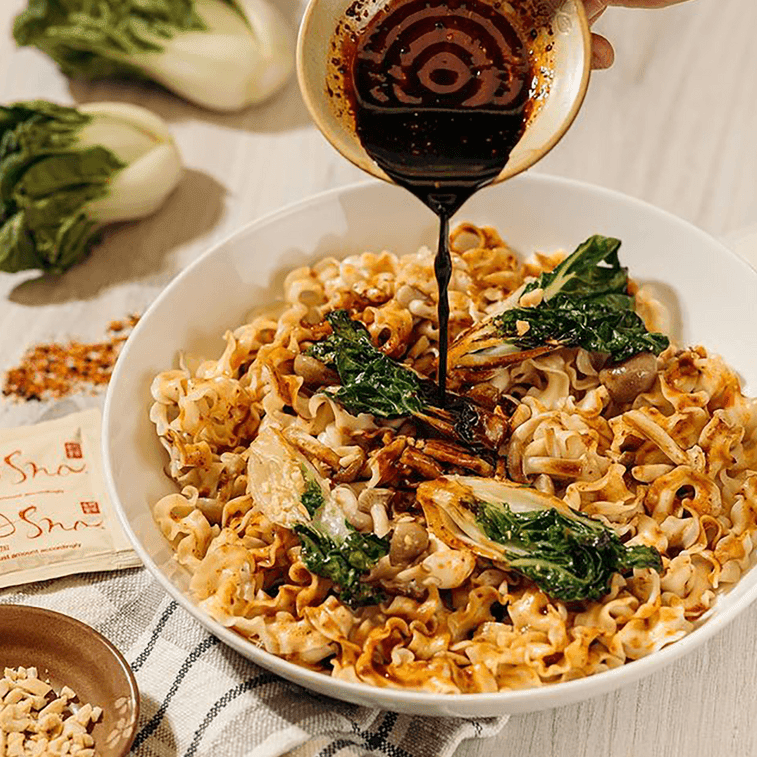 A - Sha Keroppi Dry Noodle with Silly Spicy Sauce - 95g x 5 Pack - ding - go