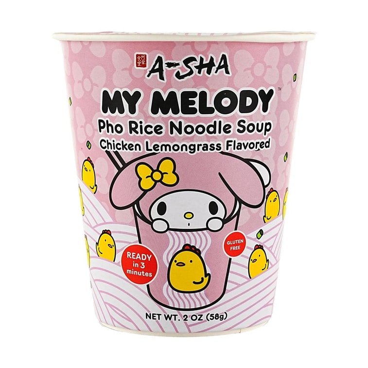 A - Sha My Melody Pho Rice Noodle Soup Chicken Lemongrass Flavored - 58g - ding - go