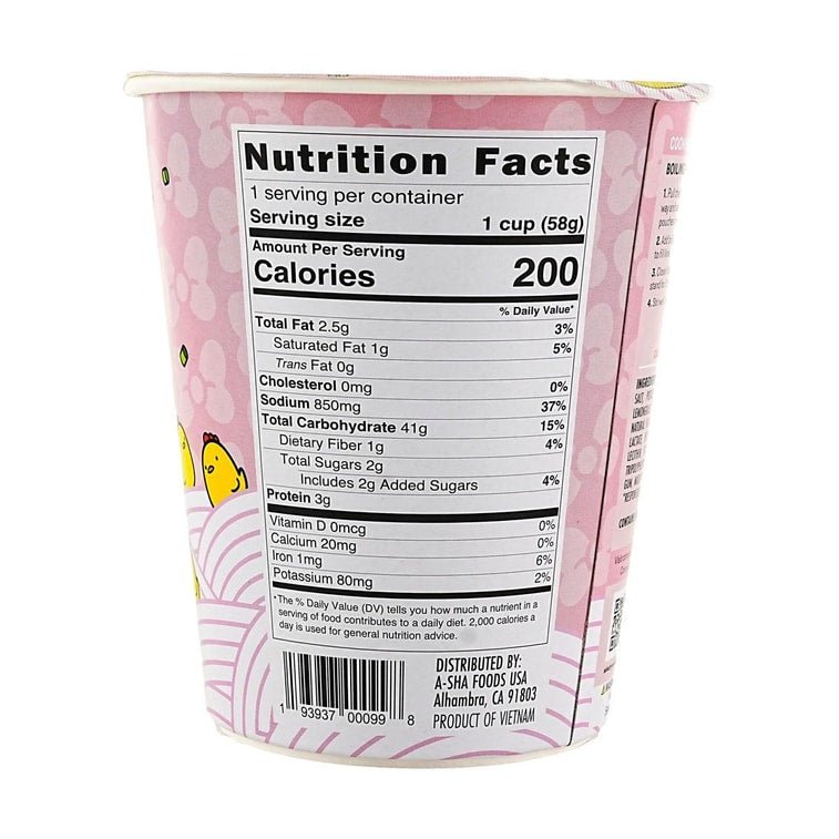 A - Sha My Melody Pho Rice Noodle Soup Chicken Lemongrass Flavored - 58g - ding - go