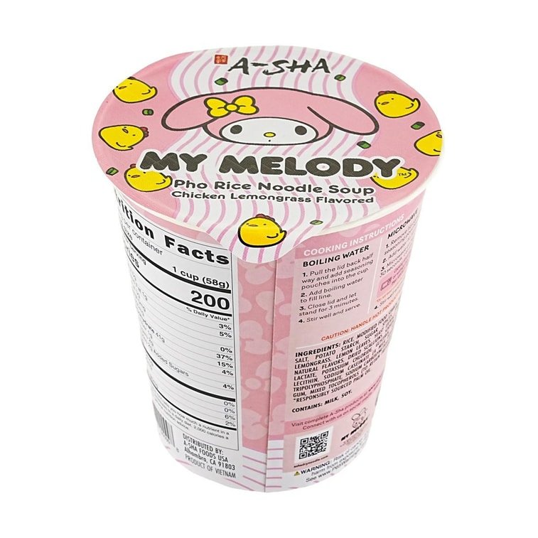 A - Sha My Melody Pho Rice Noodle Soup Chicken Lemongrass Flavored - 58g - ding - go