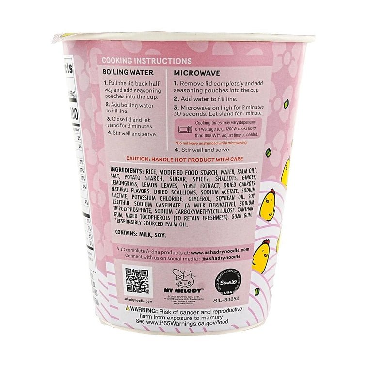 A - Sha My Melody Pho Rice Noodle Soup Chicken Lemongrass Flavored - 58g - ding - go