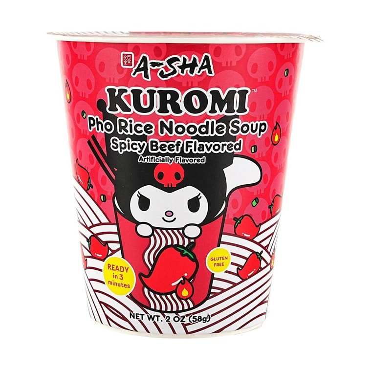A - Sha Prince Katsu Kuromi Pho Rice Noodle Soup, Spicy Beef Flavored - 58g - ding - go