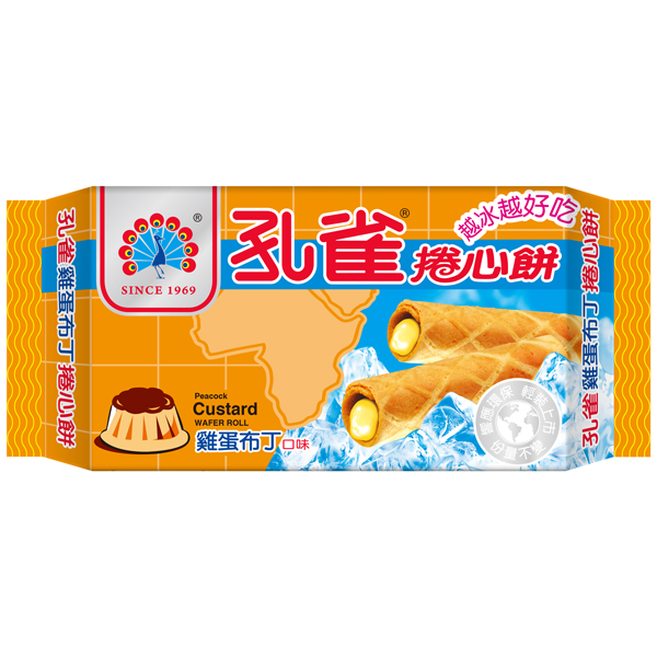 Peacock Rolled Biscuits Egg Pudding Flavor - 63g