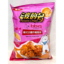 Hua Yuan bb.q Korean Sweet Soy Fried Chicken Flavor Potato Chips - 52g