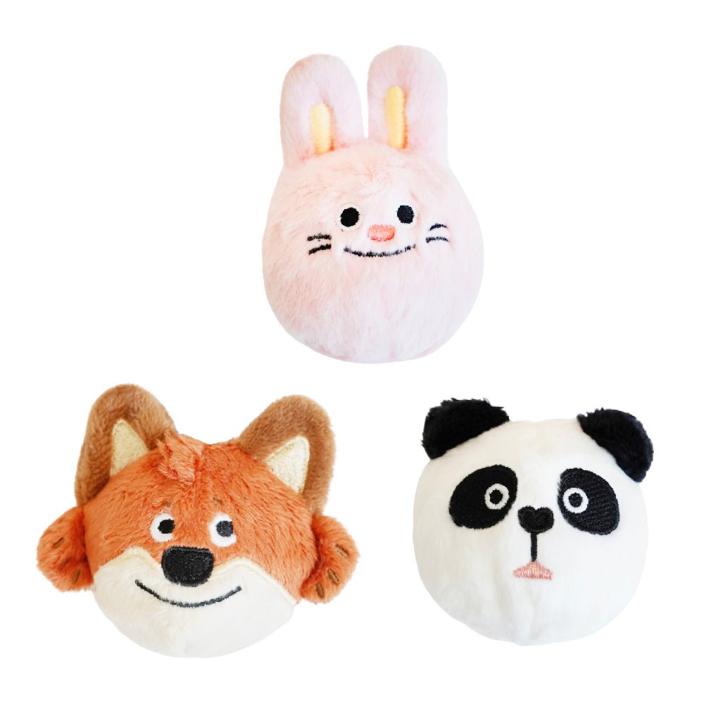 BLUE BAY 3 PCS Set Plush Squeaky Dog Toy Ball - ding-go