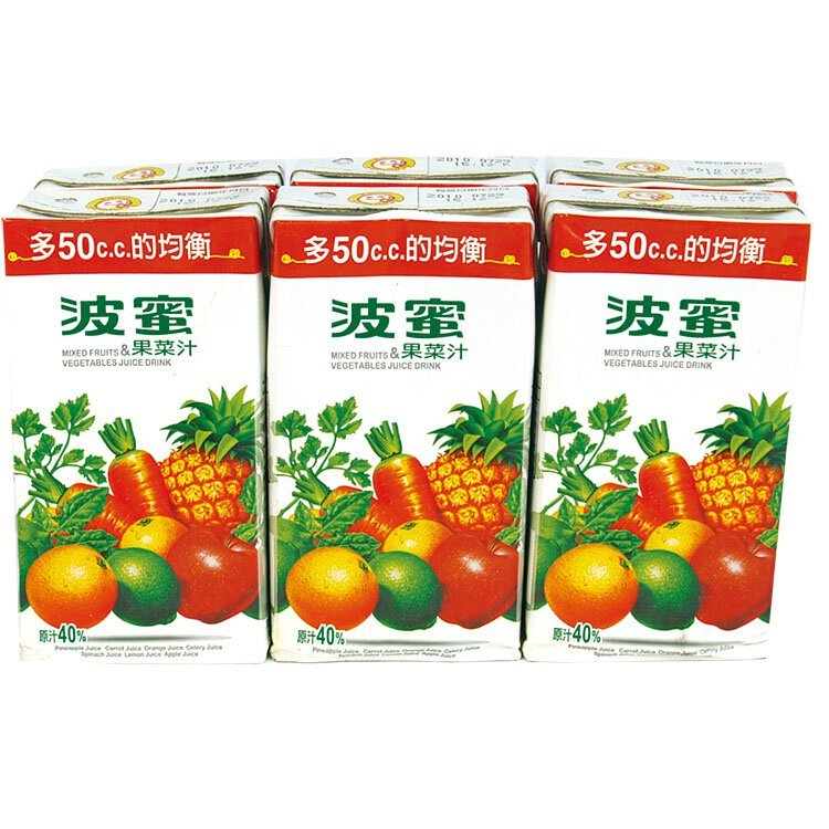 Bomy Mixed Fruits & Vegetables Juice Drink - 300ml x 6 Pack - ding-go