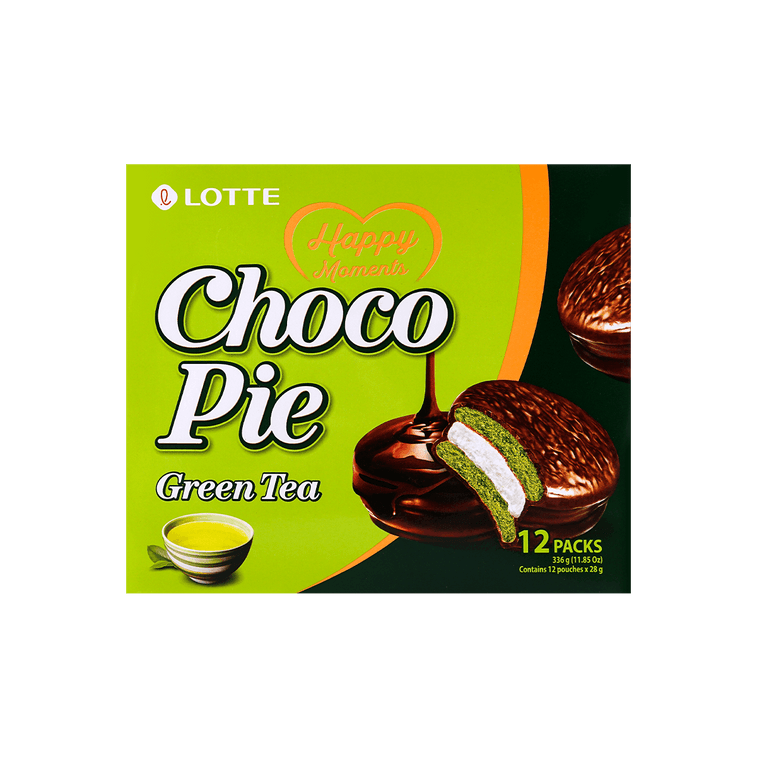 Lotte Choco Pie Green Tea - 28g x 12 Pack