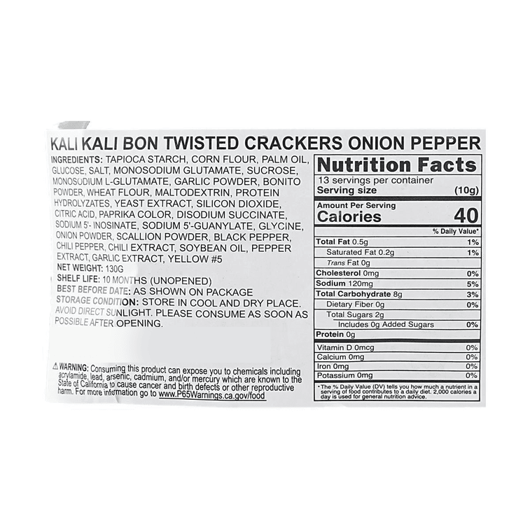 CaCha Kali Kali Bon Twisted Crackers Onion Pepper - 130g - ding - go
