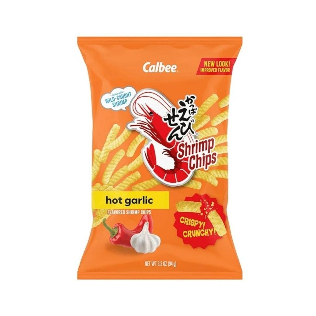 Calbee Shrimp Chips Hot Garlic - 94g - ding-go
