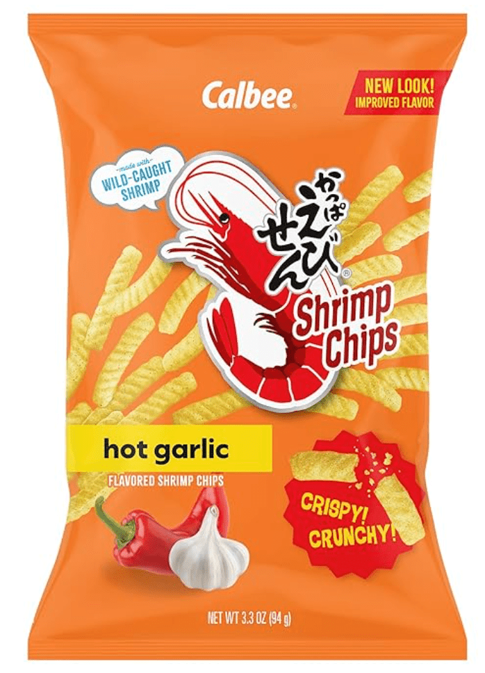 Calbee Shrimp Chips Hot Garlic - 94g - ding-go