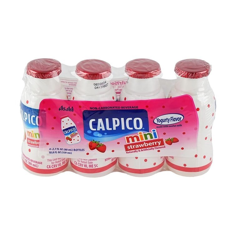 CALPICO Mini Non - Carbonated Soft Drink Strawberry Flavor - 80ml x 4 Pack - ding - go