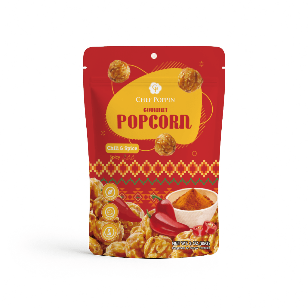 Chef Poppin Chili & Spice Gourmet Coated Popcorn - 85g - ding-go